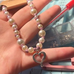 Pearl Purple Heart bracelet